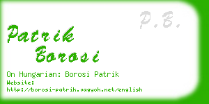 patrik borosi business card